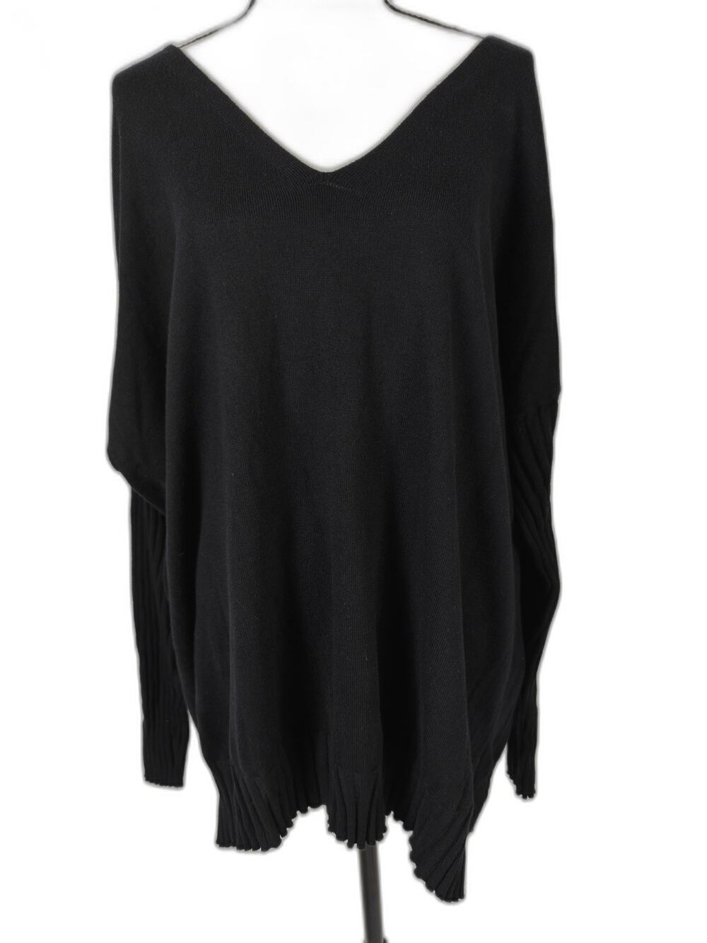 Women Vince Camuto Oversized V Neck Sweater Black Size XL